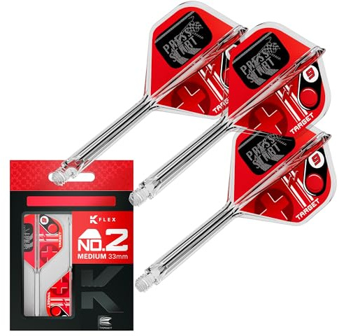 Target Darts K-Flex Game Over/Press Start/You Win Dart Flights & Shafts, No.2 | Pack of 3 Kflex Integrated Flight & Shaft System, All In One Moulded Stem – Short/Intermediate/Medium | Dart Accessories