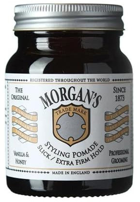 Morgan's Pomade Hair Styling Pomade for Slick Looks, High Shine and Extra Strong Hold, Suitable for Thick, Unruly Hair, Vanilla & Honey Scent 100g