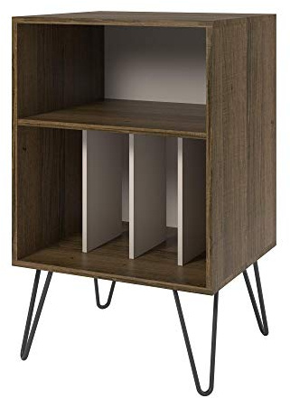 Ameriwood Harmony Turntable Stand, Wood Look Brown, 53 x 46 x 87cm (W x D x H)
