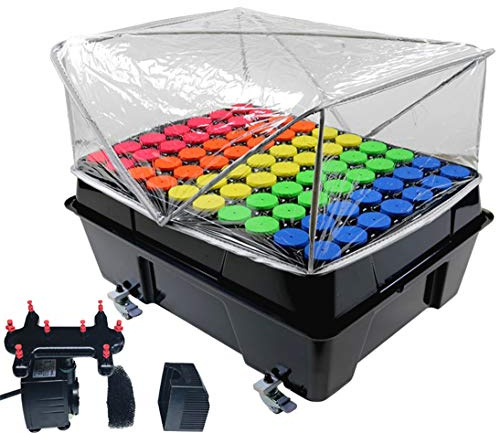 HORTIPOTS Cloning Machine, Aeroponic Cloner System 70 Site for Indoor Gardening Plant Cutting Germination Kit Using 1.625 inch Neoprene Clone Inserts