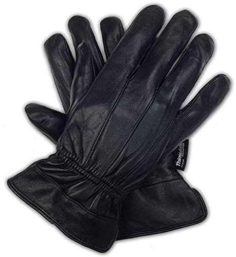 Hand Fellow Herren-Handschuhe aus weichem Nappa-Schaffell, warme Winter-Lederhandschuhe, Fleece-Futter, Thinsulate-Handschuhe