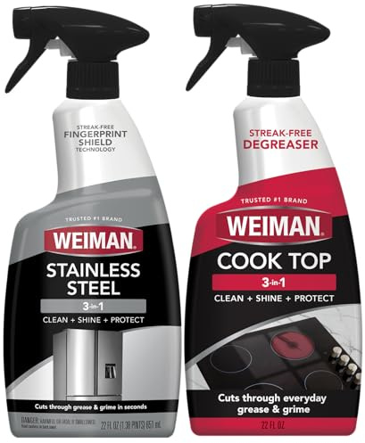 Weiman Stovetop Cleaner & Stainless Steel Cleaner - 22 Ounce - Daily Appliance Kitchen Cleaning Kit