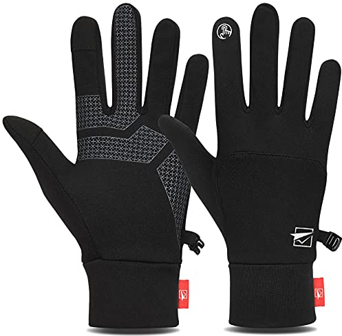 TOLEMI Thermal Gloves, Winter Gloves Running Warm Liner Gloves Anti-slip Touch Screen Gloves for Men Women Sport Walking Riding Driving Cycling