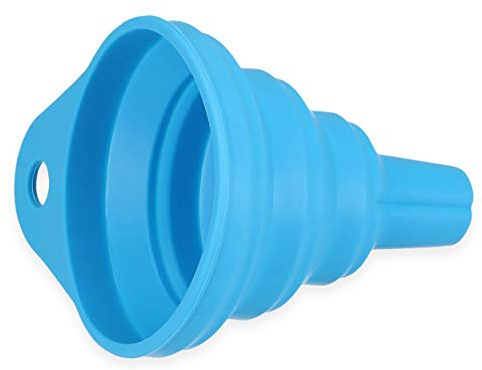 mumbi Entonnoir pliable en silicone - Aide à remplir (environ 6,3 x 7 cm) - Bleu
