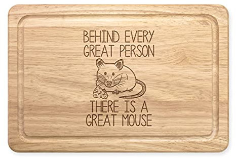 Behind Every Great Person There is A Great Mouse Rectangular Wooden Chopping Board