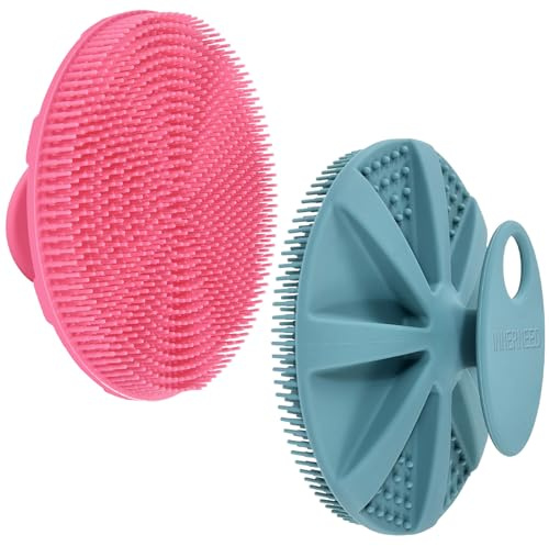 INNERNEED Food-grade Weich Silikon Körperpeelingbürste Duschbürste, 2er Pac | Handgerät Reinigung Skin Brush, sanft Peeling and Lather Well, hygienisch Bath Scrub for Women, Men