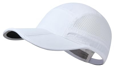 GADIEMKENSD Folding Running Man Hat,Visors Sport cap Summer Mesh Quick-Drying Hat Women Baseball cap Hiking Breathable Waterproof Trucker Hat Unisex White