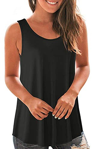HAOLEI Women's Plus Size Loose V-Neck Sleeveless T Shirts Button Down Beach T Shirt Cotton Linen T Shirts Floral Vest Tops Ladies Vest Tee Top Blouse Sport Tshirt Size 8-16 Black XXL