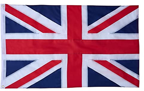 ROTERDON Bandiera britannica 2 x 3 FT Outdoor Heavy Duty poliestere Oxford 210D Union Jack Inghilterra, colori vivaci e a prova di sbiadimento, strisce ricamate con bandiera del Regno Unito Regno