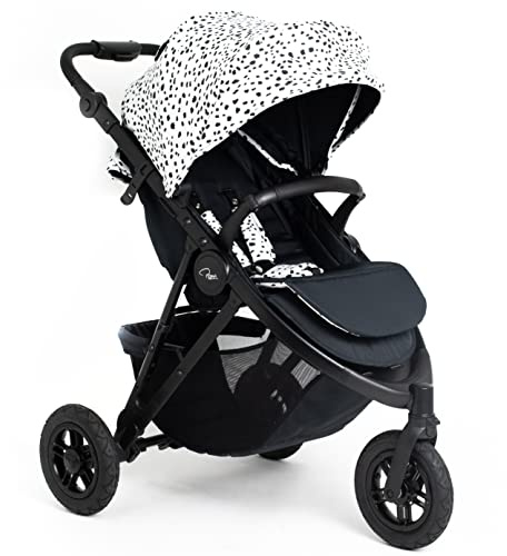 Passeggino Roma Atlas, carrozzina per tutti i terreni, passeggino a 3 ruote, leggero e pieghevole, passeggino fuoristrada e urbano per tutti i terreni con parapioggia incluso, design elegante