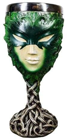Ebros Gift Rustic Woods Willow Forest Spirit Dendritic Vines Greenman Lady Wine Goblet Chalice Greenwoman Greenlady Home Decor Figurine