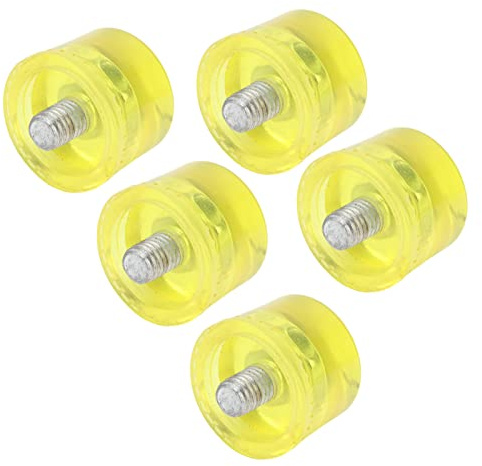 5 Stück Gummihammerkopf Ersatz, Hammerkopf Ersatz Gummihammerkopf Ersatz M8x1 Weiche Transparente Gelbe Schlagspitze Zubehörset Kit (Ø40mm)