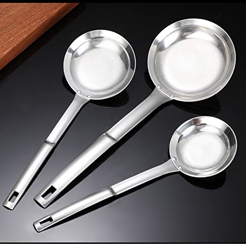 NSXIN Erdbeerblase Gittersieb Edelstahl Schaumlöffel, Küchensieb Feines Schaumkelle, Seiher und Abtropfsieben Löffel Filter Set für Wok Zubehör, Filter Skims Fat Scum, Skimming Fett Schaum (3 Stücke)