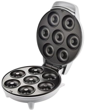 YOtat Mini Donut Maker Machine for Holiday, Kid-Friendly, Breakfast or Snack, Desserts & More with Non-stick Surface, Makes 7 Doughnuts, White