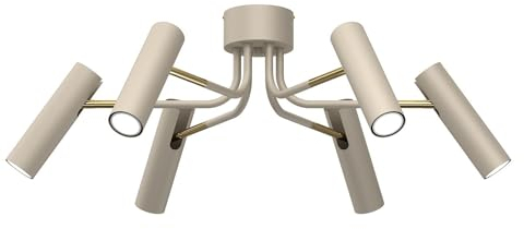 Licht-Erlebnisse Deckenstrahler Metall Beige Gold Wohnzimmer Flur B:94 cm GU10 bis 8 W verstellbar 6-flammig stilvoll elegante Deckenlampe Küche STAMKAN