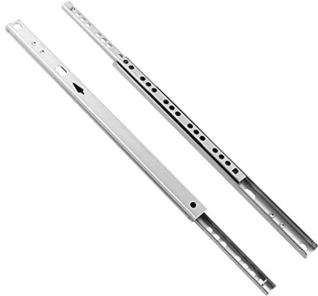 Guide per cassetti per carichi pesanti Cassetto pieghevole in acciaio Guida di scorrimento con sfera in acciaio Guida per cassetto Guida a sfera Due sezioni Guide per cassetti con rotelle larghe 17