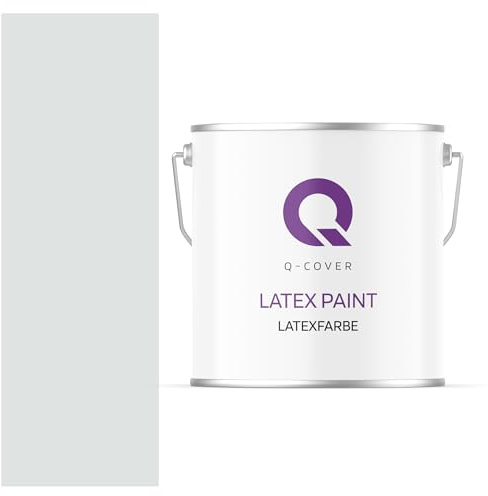 Q-COVER Latexfarbe 5L Weiß-Khaki – Matte Innenfarbe für Wand & Decke, Klasse 3, Hohe Deckkraft, Scheuerfest