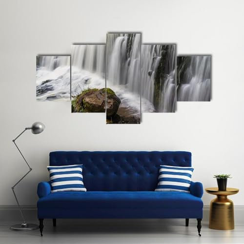 QYYAMDEQ Leinwand Bilder Wandbilder Mit Rahmen 5 Teiliges Scud Isaf Clun-Gwyn Falls Südwales UK Moderne Bilder Wohnzimmer 5 Teilig Leinwandbilder Wanddeko Wohnkultur Kreatives Geschenk