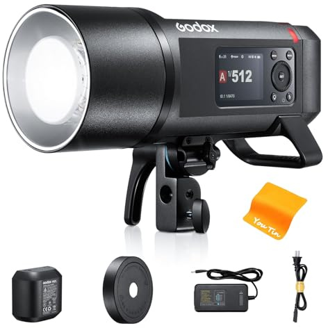 Godox AD600ProII AD600 Pro II 600Ws Outdoor Studio Flash Monolight, TTL 2.4G Wireless System, 40W Bi-Color LED Modeling Light, Compatible with Canon Nikon Sony Olympus FUJIFILM