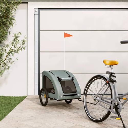 Somanki Fahrradanhänger Hunde Grau Oxford-Gewebe und Eisen, Fahrrad Anhänger, Lastenanhänger, Handwagen, Fahrrad-lastenanhänger, Lastenfahrrad - 93965