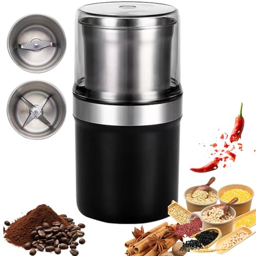 Licuadora de Especias, Molinillo portátil y Compacto de 200 W con molienda estéreo de 360 ​​°, Molinillo de Especias eléctrico para Cocina, bajo Ruido, para Cocina, café, Especias, Hierbas, nueces