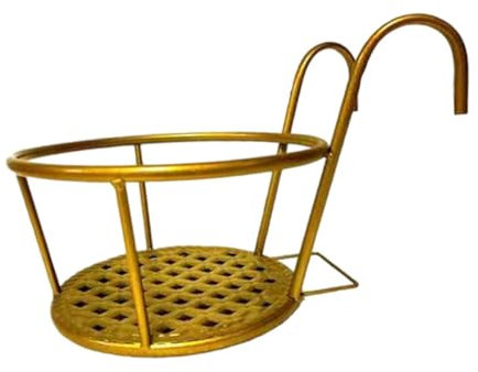 Baoblaze Support de Pot de Fleurs en métal pour Rampe d'escalier, Support de Plantes, étagère de clôture, conteneur, Support de Pot d'intérieur, Cintre pour, Style A