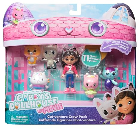 Gabby et la Maison Magique Le Film - Gabby Dollhouse - Coffret Cadeau 6 Figurines Et 5 Accessoires - Petits Chatons - Dessin Animé Jouet Maison De Poupée - Jouet Enfant 3 Ans Et +