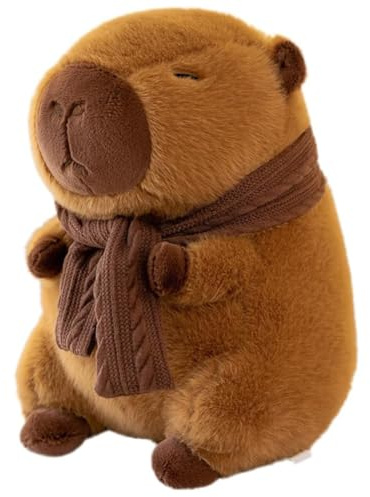 SKIPTHYBER Capybara Plüschtier 25 cm Capybara Kuscheltier mit Schal