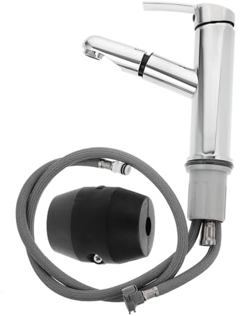 KONTONTY Grifo Mezclador Extraíble Para Lavabo De Acero Inoxidable Acabado Resistente Multicapa Aireador Antisalpicaduras y Ahorro De Agua Monomando Para Agua Fría y Caliente y Durade