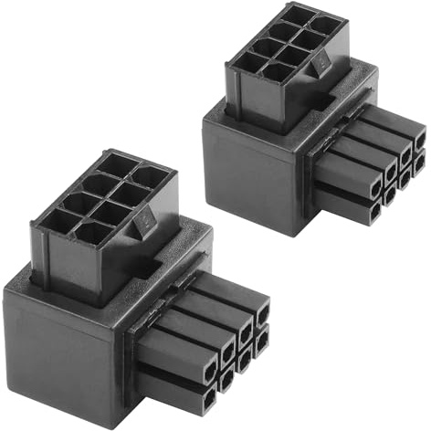 ELFJMZP ATX 8-pin female connector to 8-pin male 90-degree Angle connector Type-B, Desktop computer motherboard CPU power supply interface adapter, outward conversion(pack of 2) (Normal-B)