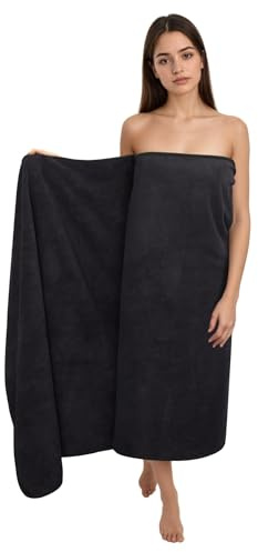 Zepphi Asciugamano da Bagno grandi 100x200 cm – Extra Large Telo Bagno in Microfibra Cotone Filato ad Anello – Extra Morbido e Assorbente – Ideali per Bagno, Palestra, Ospiti, Viaggio (Nero)