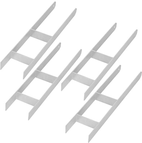 KOTARBAU® H Pfostenträger zum Einbetonieren 140x600 mm, H Anker, 4er Set | Bodenanker, Pfostenanker für Zaunpfosten & Holzbalken, Balkenschuh aus galvanisch verzinktem Stahl, Silber