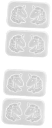 SHINEOFI 4 pièces Moule Silicone Licorne pour Époxy Durable et Réutilisable Modèle Créatif pour Ornements de Bureau DIY