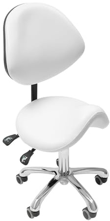 FXLUHAY Sattelhocker mit Rückenlehne, Kosmetikersitz, Drehstuhl, for Salon, Tattoo-Shop, Spa, Home, Zahnarztklinik