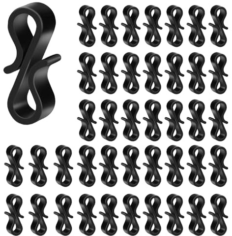 120Pcs Black Plastic S Gutter Clips, Gutter Hooks for Outdoor Lights, Reusable Hooks for Hanging Christmas Lights, Icicle Fairy Lights, Christmas Tree Decorations