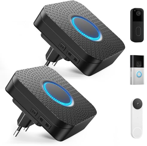 2 Pack Funk Erweiterung Set Türklingel, 3-in-1 Türklingel Verlängerung