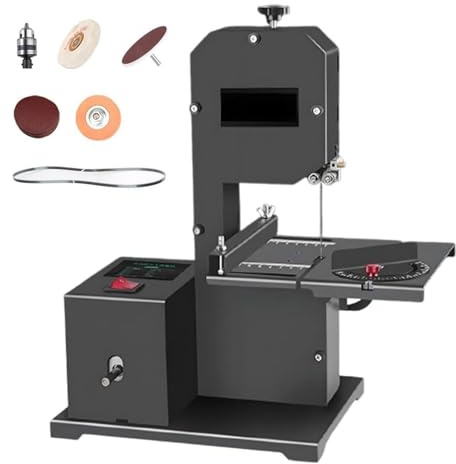Professional Benchtop Bandsaw800W Benchtop Band Saw, Heavy Duty Wood Cutting Machine with Copper Motor – 70mm Cutting Depth, 0-45° Angle Bevel, Stable Metal Base for Precision Mitre Work