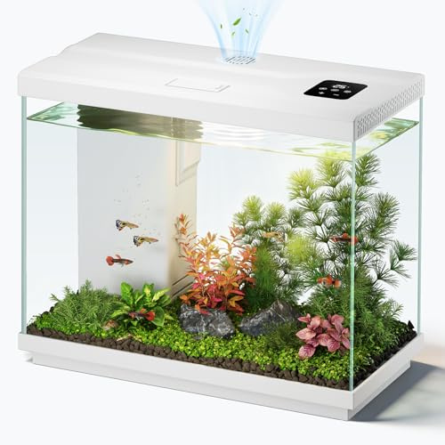 EVIEUN 8.3L Acuario Pequeño, Pecera de Cristal Blanco