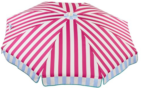 EZPELETA Sombrilla de Playa y Terraza a Rayas, Parasol Inclinable de Aluminio Ligero y Plegable, Protección Solar UPF 50+ Incluye Funda y Rosca. (RAYAS ROSAS)