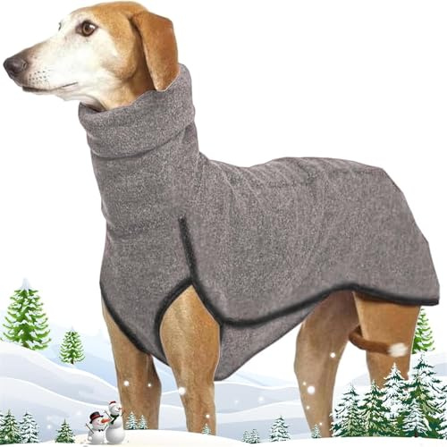 Hundepullover | FleeceWindhundmantel für große Hunde | Hundebekleidung | Warmer Pullover für italienische Windhunde | WinterRollkragenshirt StretchPeitsche kleine,mittelgroße große Hunde(Grau,XXL)