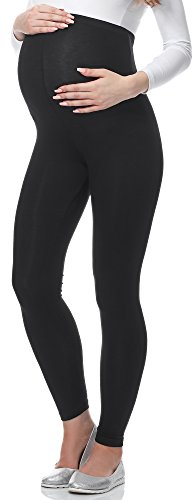 Be Mammy Leggins Premaman Donna Lunghi in Viscosa Vestiti Premaman 02 (Nero, M)