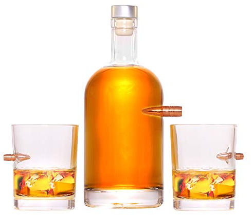 Forty Shot - Set di 50 bicchieri da whisky per carabina e 308 (2) | proiettili in rame incorporati | set da Lucky Shot