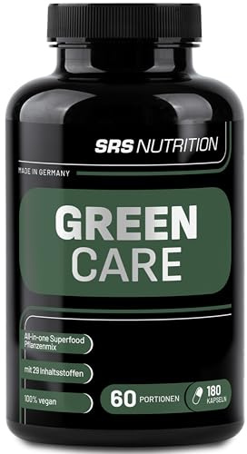 SRS Fit&Health - Green Care, 180 Kapseln | Botanical All-in-one mit 29 Inhaltsstoffen | breites Wirkspektrum | vegan | kleine Kapseln | deutsche Premiumqualität