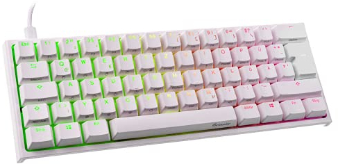Ducky Kompatibel mit One 2 Mini Gaming Tastatur, MX-Blue, RGB-LED, weiß