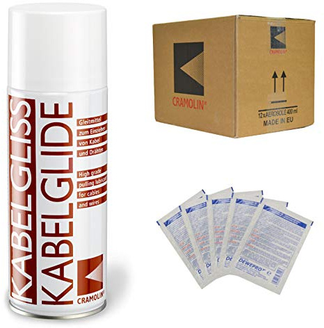 Lot de 12 bombes aérosol de 400 ml - Lubrifiant pour enfiler les câbles et les fils - ITW Cramolin - 1511611