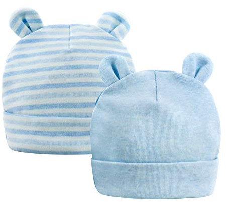 Petalum Baby-Mütze für den Winter, Mädchen, Jungen, Bär, Newborn, Bear, Baby, Baumwolle, Ohr, Bär, Mütze, für Neugeborene, niedlich, blau, Einheitsgröße