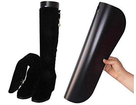 Happyupcity 2Pairs Black Plastic Boot Trees Form Inserts Thicken Long Automatic Stand Support Shaping Tool Shoe Trees Boot Shaper Insert Pads Knee Thigh Boot Holder Hanger