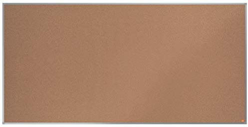 Nobo Tablero de Anuncios de Corcho, 2000 x 1000 mm, Marco de Aluminio, Fijado a la Pared con Montaje en las Esquinas, Gama Essence, Marrón Claro, 1915347