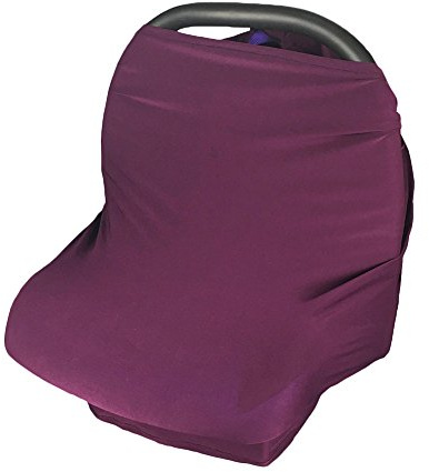 Fansu Einfarbig Babies Stillschal für Unterwegs für Stillen, Autositzbezug Staubdicht Elastizität Weich Atmungsaktiv Nursing Cover - Mehrzweckdesign Ideal für Geschen (Dark Purple)