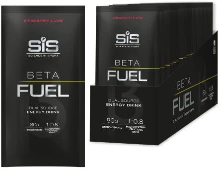 Science in Sport BETA Fuel 80 Energy Drink Pulver 15 x 82g Erdbeere und Limette - Isotonisches Getränkepulver mit 80g Kohlenhydrate, Idealer Energielieferant für Ausdauersportler